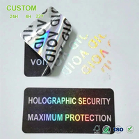 Étiquettes de sécurité holographiques personnalisées VOID avec déchirure anti-effraction, autocollants de scellage en film holographique arc-en-ciel, service d'impression OEM