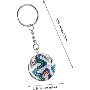 Portachiavi a Forma di Pallone da Calcio con Mini Trofeo e Bandiere Nazionali, Anello Portachiavi per Borse, Zaini, <span class=keywords><strong>Auto</strong></span>, Regalo Sportivo - Product Image 2