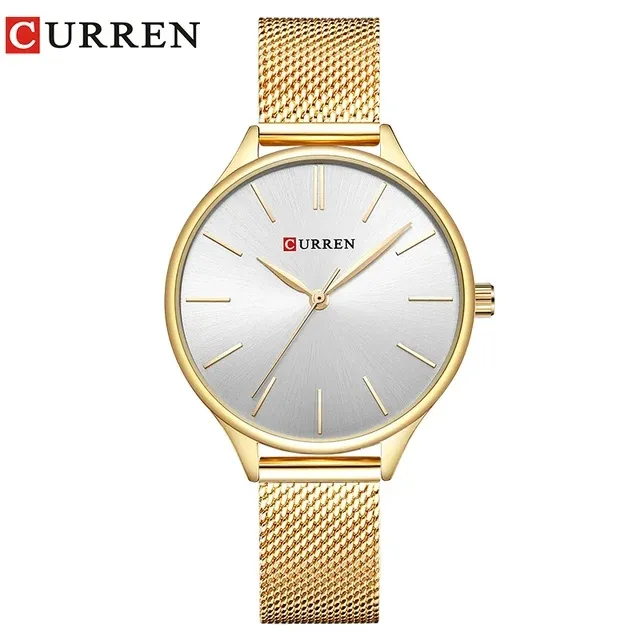 Curren 9024 relojes de lujo correa de acero inoxidable señoras moda Simple Dial cuarzo mujeres minimalista reloj caliente relojes de mujer