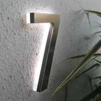 تخصيص 3D Led مضاءة عنوان لافتات أرقام المنزل الفولاذ المقاوم للصدأ غرفة الفندق الطابق رقم شعار Led علامات