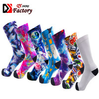 Chaussettes de sport à sublimation numérique 3D sans couture 360°, impression personnalisée en gros