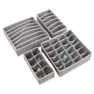 4 Pack Foldable Cloth Storage Box Closet Dresser Drawer Organizer Fabric Baskets Bins for Clothes Clothes Underwear Socks