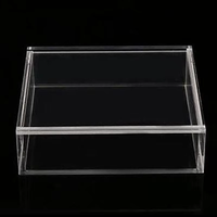 Boîte en acrylique à couvercle coulissant sur 5 côtés, personnalisée, transparente, vitrine, base en plexiglas, cube, boîte en acrylique pour aliments, roses