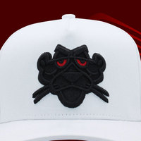 Gorra Ajustada Personalizada de Alta Calidad Gorras OEM de 5 Paneles Estilo Camionero Yu Poong Gorra Pantera Parche de PVC Gorras de Béisbol Deportivas Estilo Camionero