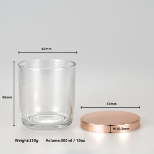 Recipiente de Vidrio para Velas Estilo <span class=keywords><strong>Cambridge</strong></span> con Tapa de Metal para la Fabricación de Velas - Product Image 3