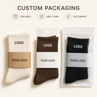 Chaussettes Jacquard à Rayures Personnalisées avec Logo Glacier, Vente en Gros, Faible MOQ, OEM, Marque Privée, Haute Qualité, Chaussettes Mi-Mollet pour Hommes et Femmes