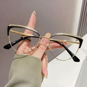 New Design Animal Metal Women's Optical <b>Glasses</b> Frame Diamond Face Shape Changing Color Photochromic Blue Light Blocking Fashion - Product Image 6
