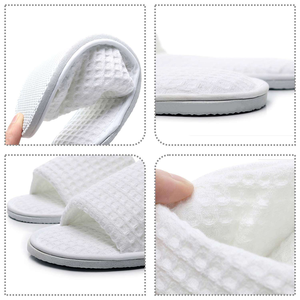 PreNext Trouvez <span class=keywords><strong>des</strong></span> pantoufles de mariage personnalisées en gaufre blanche à prix avantageux, pantoufles d'hôtel personnalisées pour les invités - Product Image 4