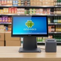 Sistem POS Grosir 15.6 inci, Terminal POS Layar Sentuh dengan Basis Logam, Mesin Kasir untuk Toko Retail