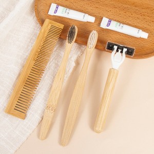 Ensemble de commodités pour hôtels Emballage en papier kraft écologique personnalisé Brosse à dents en bambou Ensemble d'articles de toilette de luxe pour chambres - Product Image 2