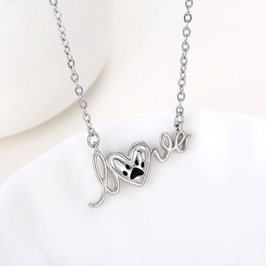 Collana alla Moda con Alfabeto, Cuore e Zampa d'Animale per Donne, Gioiello Regalo per Fidanzata - Product Image 6