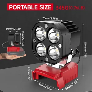 Work <b>Light</b> For Mil waukee Battery 40W Flashlight LED Flood <b>Light</b> Battery Cordless popular home <b>light</b> - Product Image 6