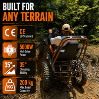 Skuter Listrik Daya Tinggi 5000W untuk Dewasa Motor Ganda Ban 20 Inci Segala Medan Off Road