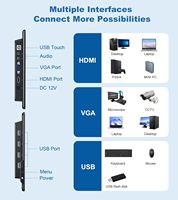 13.3" Industrial Touchscreen Monitor FHD 1920x1080 IPS Laptop Touchscreen /VGA USB Display VESA Mount Compatible Virtual