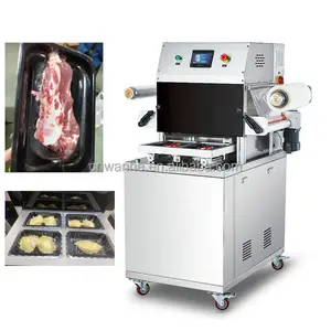 Máquina automática de envasado al vacío de piel, sellador de bandeja de piel al vacío Durian de frutas, máquina de sellado