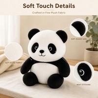 Peluche Panda Mignonne Noire et Blanche, Jouet en Peluche Doux pour Enfants Garçons Filles, Décoration de Chambre, Personnalisable OEM, Vente en Gros