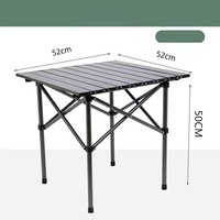 Ensemble de table et de chaises pliantes pour repas en plein air, design Egg Roll portable, camping et pique-nique, acier au carbone moderne