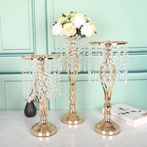 Hot Sale Wedding Table Artifical <strong>Flower</strong> Arrangement Tall Gold Centerpieces <strong>Vase</strong> Stand - Product Image 3