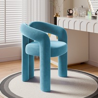Tabouret de coiffeuse de luxe moderne haut de gamme, chaise rembourrée avec dossier pour salon et salon de manucure