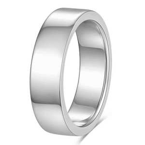 Anillo Minimalista de Acero Inoxidable y Oro de 14K, 6mm, Acabado Liso, Joyería para Uso Diario de Mujer - Product Image 3