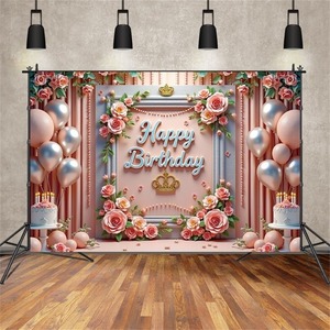 Geburtstags-Hintergrundtuch, Dessert-Tisch, Party, Bankett, Event, Partydekoration, Wandtuch, Fotografie-Hängetuch, 1,2 x 0,8 m - Product Image 2