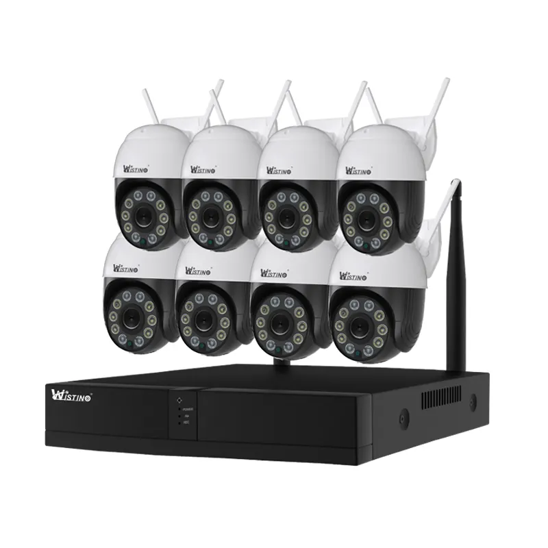 8 canal Cctv 8ch Sistema de Câmera de Segurança Sem Fio Wi-fi PTZ Kit Com Áudio E Reconhecimento Facial