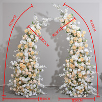 Fleurs en soie d'orchidée blanche et souffle de bébé pour les fournitures de fête de mariage élégant arc porte conception fond décoration de scène