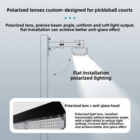 Éclairage LED haute puissance pour terrain de pickleball extérieur, étanche IP66, polarisé anti-éblouissement, 5700K, 36000LM, garantie 5 ans