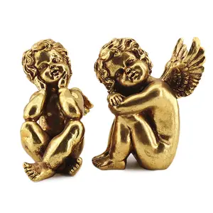 Anjo de resina de cherub para meninos, criativo e fofo com asas artesanato para jardim mesa de decoração