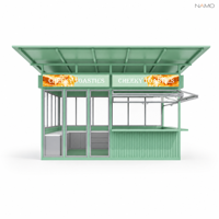 Kiosque mobile de café en conteneur, café extérieur alimenté à l'énergie solaire, stand modulaire pour boissons, idéal pour les stations balnéaires