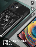 Housses de béquille robustes antichoc pour ZTE Blade A35E étui de caméra à glissière support d'anneau étui de téléphone pour Honor X5C