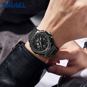 นาฬิกาข้อมือ SMAEL 6069 รุ่นหรูหรา จอแสดงผลคู่ สำหรับผู้ชาย สายสแตนเลส แบตเตอรี่แท้จากญี่ปุ่น กันน้ำ 30-50 เมตร ระบบควอตซ์ พร้อมฟังก์ชั่นนาฬิกาปลุก - Product Image 2