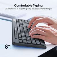 Teclado Inalámbrico Multidispositivo OEM ODM 2.4G, Teclado de PC de Tamaño Completo Dual con 8 Teclas Multimedia, Compatible con PC y Laptop