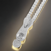 Approvisionnement en gros usine : Collier et bracelet unisexe en laiton plaqué or, style Hip Hop, entièrement sertis de zircons, avec fermoir boîte, idéal pour festival et cadeau