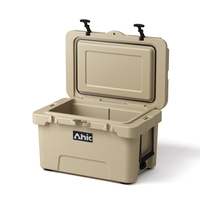 Glacière rotomoulée grande capacité 35QT, durable, avec roues, en PE, isolée, rigide, portable, pour le camping et la conservation des aliments en extérieur