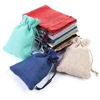 Sac de rangement en lin écologique avec cordon de serrage, sachet à bijoux, logo personnalisé, taille et design sur mesure, recyclable pour l'emballage cadeau