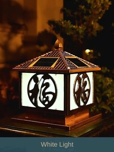 Solar LED Pillar <b>Light</b> Outdoor Warm White 2700K Acrylic <b>Shade</b> Bronze Body Ra80 Dimmable IP65 Waterproof No <b>Wiring</b> Installation - Product Image 5