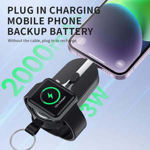Portable 2000mAh <span class=keywords><strong>Batterie</strong></span> Au Lithium Power Bank Mini Porte-clés Chargeur D'urgence <span class=keywords><strong>iPhone</strong></span> Android IWatch Haute Nouvelle Conception 2-en-1 - Product Image 6