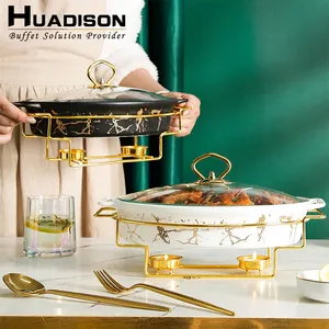 Huadison stainless steel ceramic material other hotel & restaurant supplies food warmer for kitchen buffet accessories