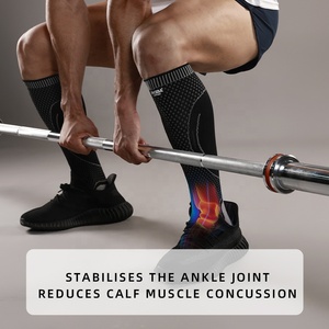 JINGBA SUPPORT Chaussettes de compression personnalisées à bout ouvert 20-30 mmHg, soutien de la cheville et du mollet pour la circulation, la récupération, les périostites tibiales, la sécurité et le fitness - Product Image 3