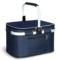 Cooler Family Travel Large Cooler Baskets Shopping Grocery Folding Leakproof Insulated Picnic Basket With Lid