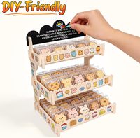 Élégant support à cupcakes en bois à 2 niveaux, type sur pied, pour mariage, anniversaire, comptoir, présentoir alimentaire écologique