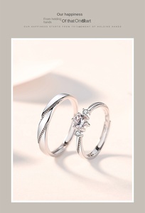 OUGEPHELI <span class=keywords><strong>Bague</strong></span> en argent sterling plaqué platine Zircon cubique S925 Jwerely <span class=keywords><strong>Bague</strong></span> de couple pour hommes et femmes - Product Image 6