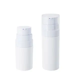 Eco Friendly White Empty PP Plastic Cosmetic Packaging Container Serum Lotion 15ml 30ml 50ml Airless Pump Bottle
