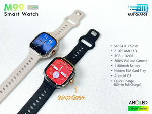 Montre connectée Android M99 4G avec carte SIM, 3+32 Go, version mondiale, débloquée en usine, appels indépendants, Google Play, WhatsApp, GPS - Product Image 6