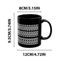 Mug à café en céramique et porcelaine de 350 ml (11 oz) au design classique, personnalisable, blanc, vierge, pour sublimation, retour à l'école