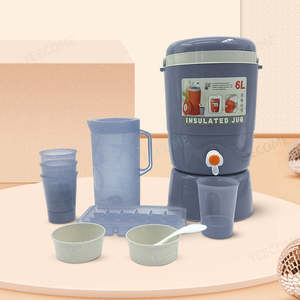 YJM1648-7 Capacité 6L Usine En Gros Glacière 7 Pièces Ensemble 1 Seaux À Glace 1Jug 1Bac À Glace 4 Tasses En Plastique PP Glacière - Product Image 2