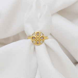 แหวนพลอยชุบทอง18K สุดหรูเครื่องประดับอินเทรนด์พร้อมหินเพทายสำหรับผู้หญิงสำหรับงานแต่งงานหรืองานครบรอบ - Product Image 2