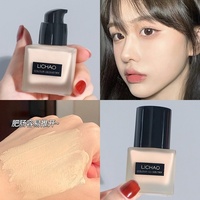 Fond de Teint Liquide Couvrant Léger et Naturel Longue Durée pour Peaux Sèches, Base de Teint en Flacon Carré Compact, Crème BB