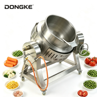 Marmite à soupe commerciale inclinable à gaz DONGKE en acier inoxydable avec enveloppe chauffante pour la transformation des légumes et des aliments